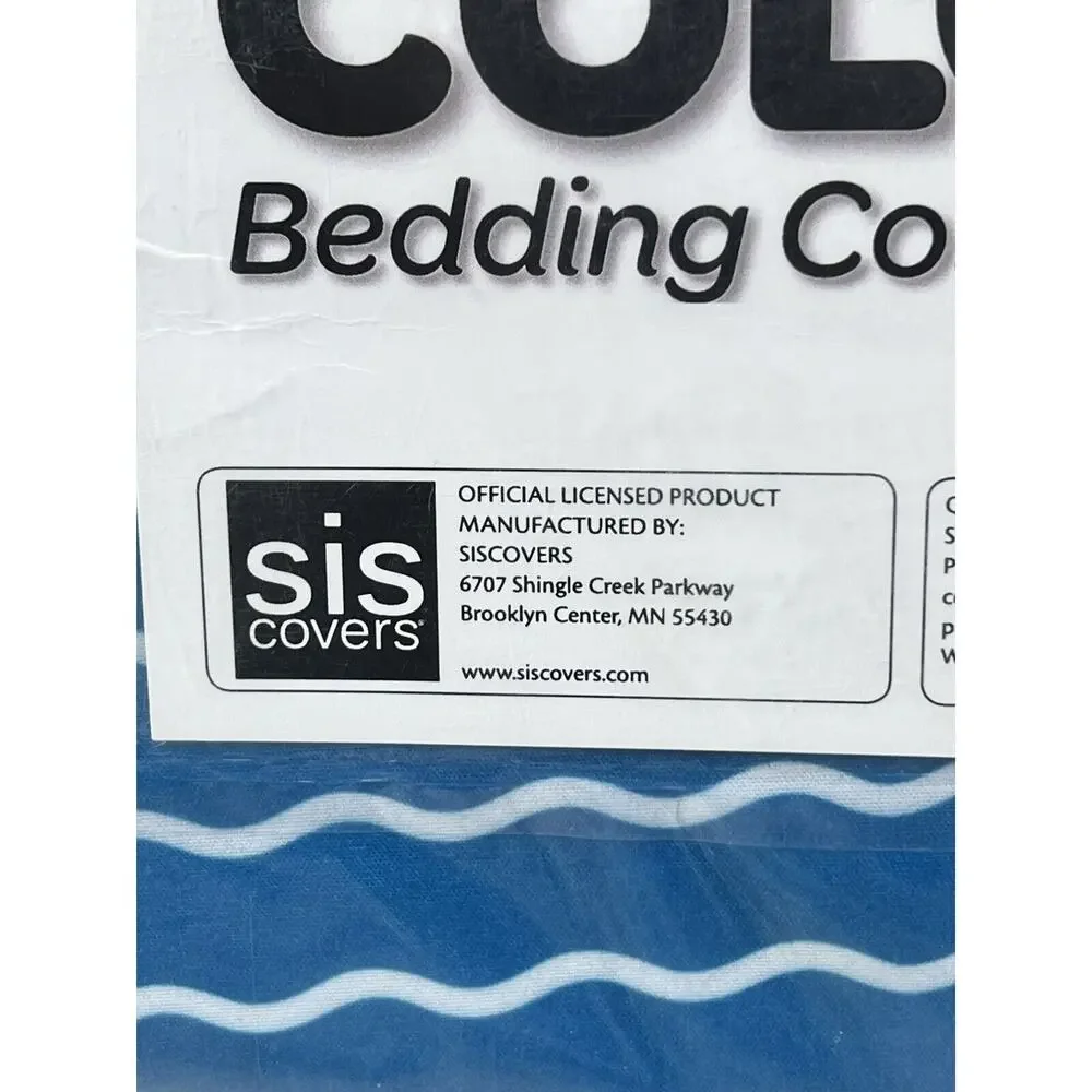 Crayola Dream In Color Twin Sheet Set Serpentine Stripe Cerulean Blue NEW